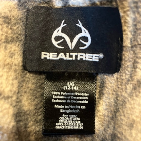 Real tree zip up sweater size girls, large  12-14 - Picture 3 of 5